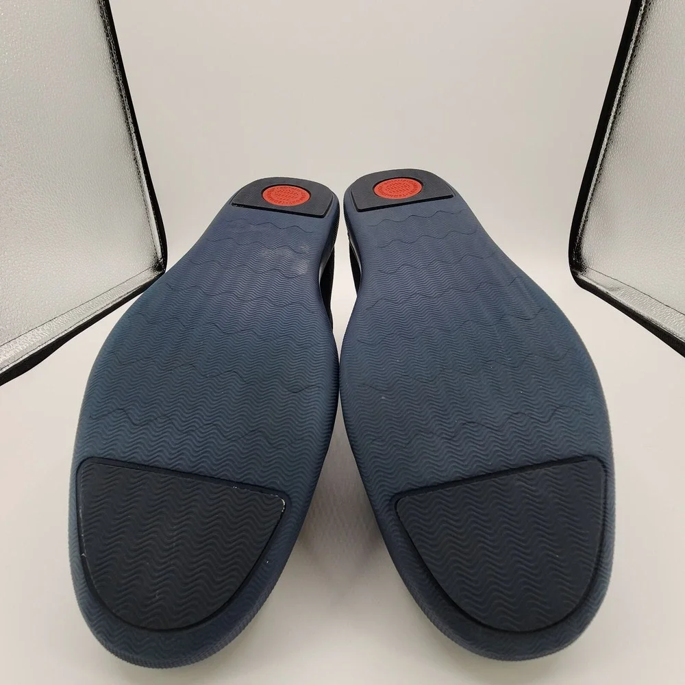 Fitflop Knit Chukka Sneakers Mens 10 Navy Blue Lightweight Lace Up Denim Texture